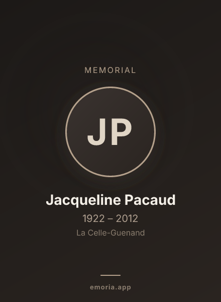Memorial portrait of Jacqueline Pacaud