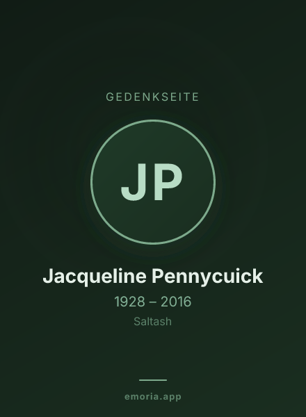 Gedenkportrait von Jacqueline Pennycuick