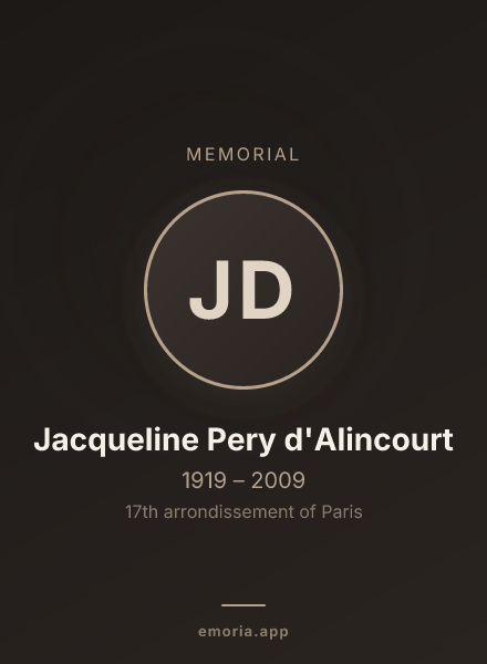 Memorial portrait of Jacqueline Pery d'Alincourt