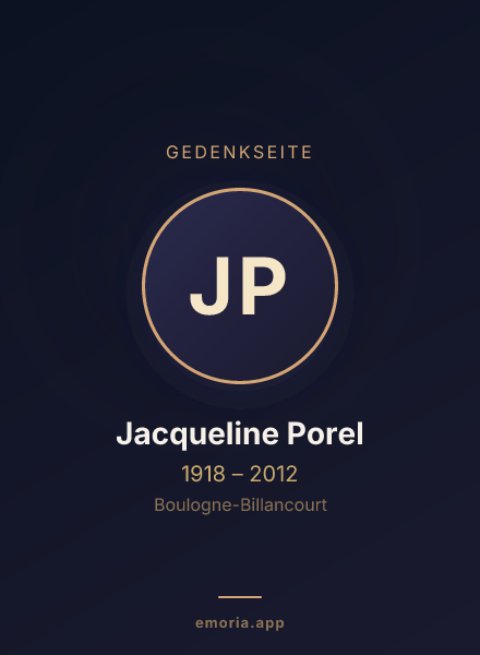 Gedenkportrait von Jacqueline Porel