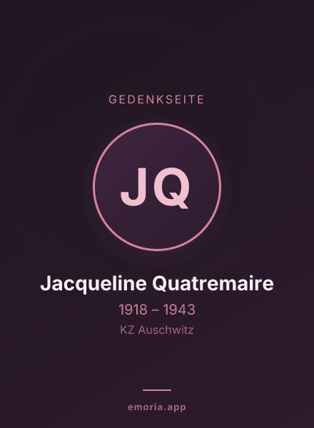 Gedenkportrait von Jacqueline Quatremaire