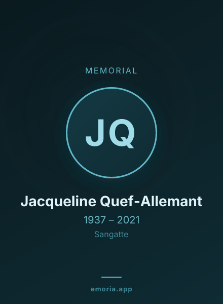 Memorial portrait of Jacqueline Quef-Allemant