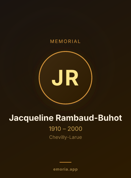 Memorial portrait of Jacqueline Rambaud-Buhot