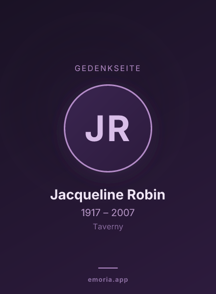 Gedenkportrait von Jacqueline Robin