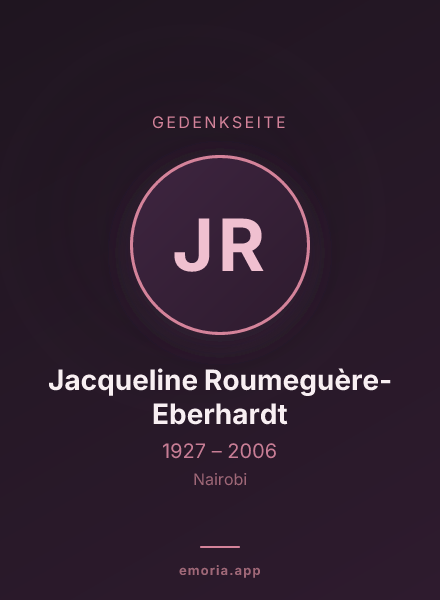 Gedenkportrait von Jacqueline Roumeguère-Eberhardt