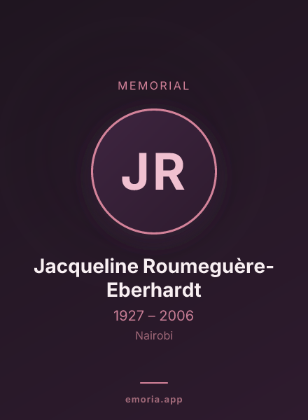 Memorial portrait of Jacqueline Roumeguère-Eberhardt