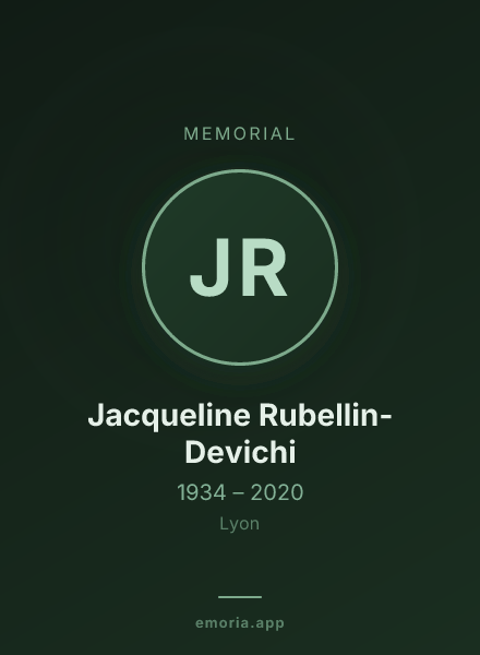 Memorial portrait of Jacqueline Rubellin-Devichi