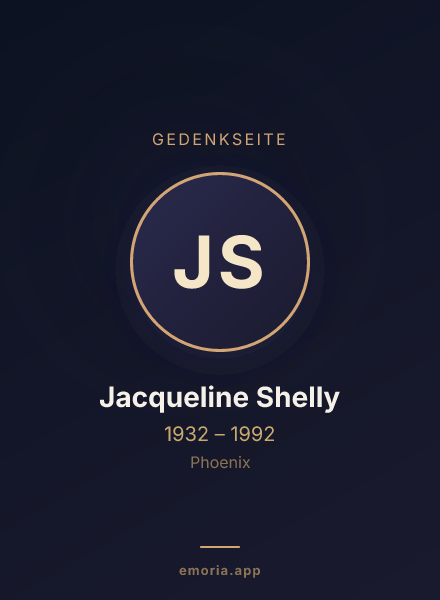 Gedenkportrait von Jacqueline Shelly