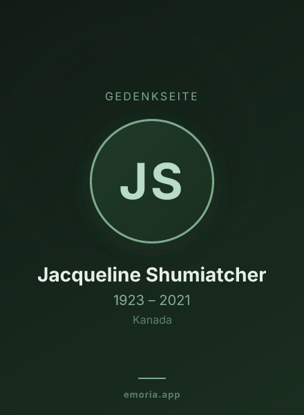 Gedenkportrait von Jacqueline Shumiatcher