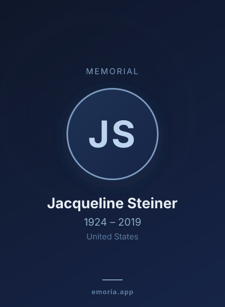 Memorial portrait of Jacqueline Steiner