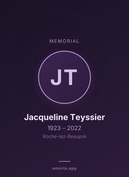 Memorial portrait of Jacqueline Teyssier