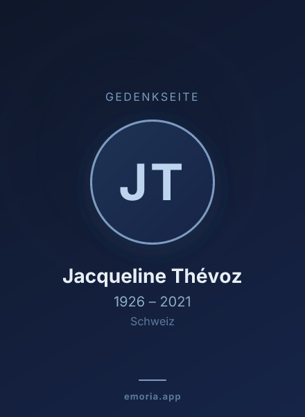 Gedenkportrait von Jacqueline Thévoz