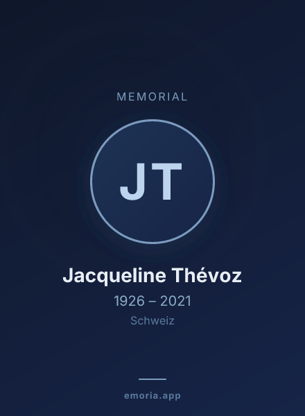 Memorial portrait of Jacqueline Thévoz