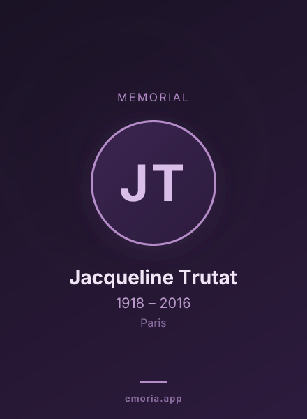 Memorial portrait of Jacqueline Trutat