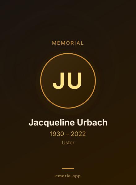 Memorial portrait of Jacqueline Urbach