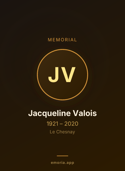 Memorial portrait of Jacqueline Valois