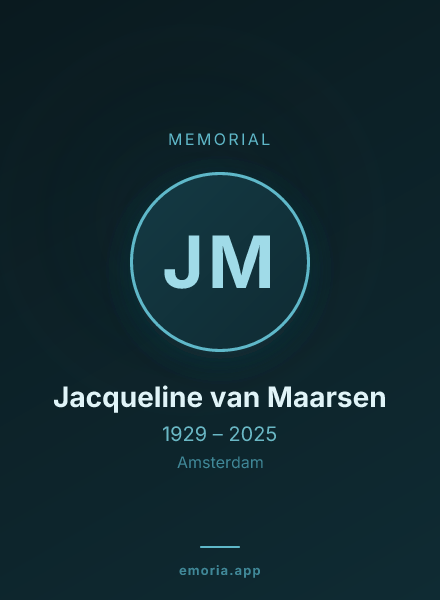 Memorial portrait of Jacqueline van Maarsen