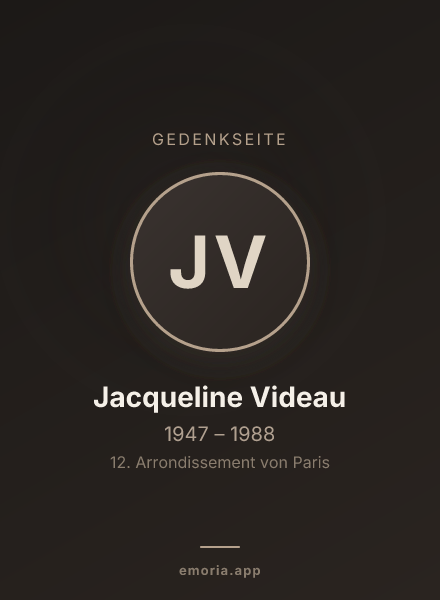 Gedenkportrait von Jacqueline Videau