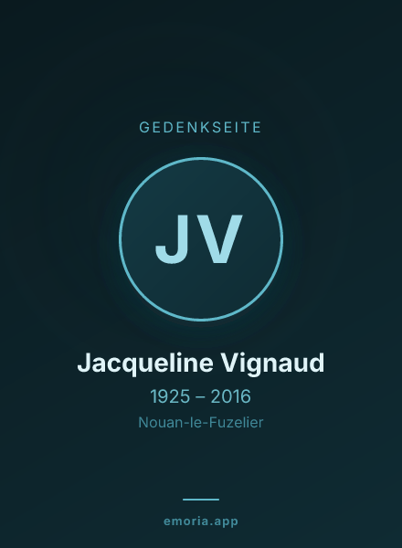 Gedenkportrait von Jacqueline Vignaud