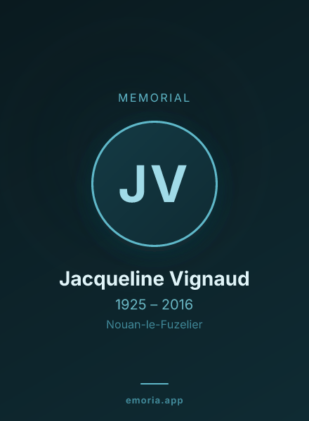 Memorial portrait of Jacqueline Vignaud