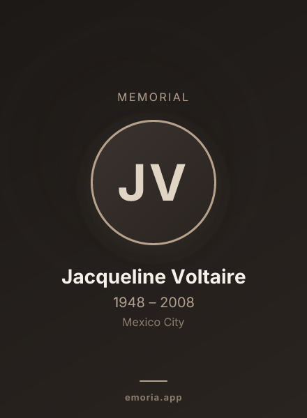 Memorial portrait of Jacqueline Voltaire