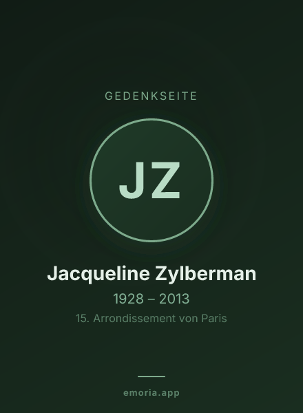 Gedenkportrait von Jacqueline Zylberman