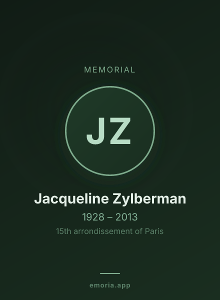 Memorial portrait of Jacqueline Zylberman