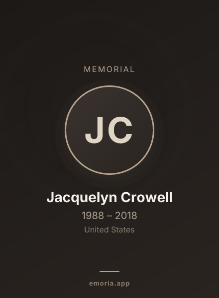 Memorial portrait of Jacquelyn Crowell