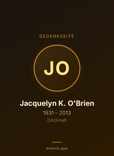 Gedenkportrait von Jacquelyn K. O'Brien