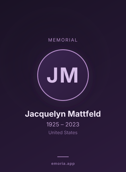 Memorial portrait of Jacquelyn Mattfeld