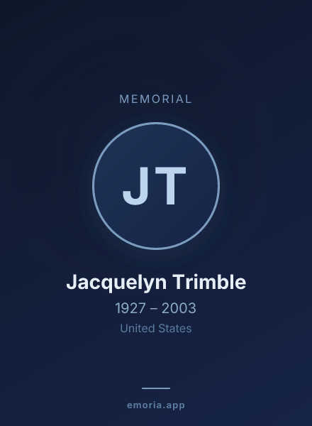 Memorial portrait of Jacquelyn Trimble