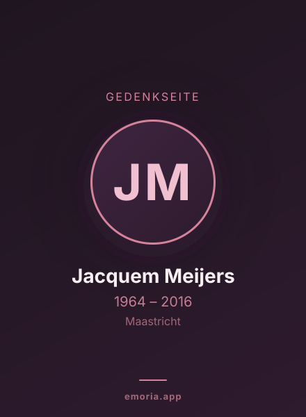 Gedenkportrait von Jacquem Meijers