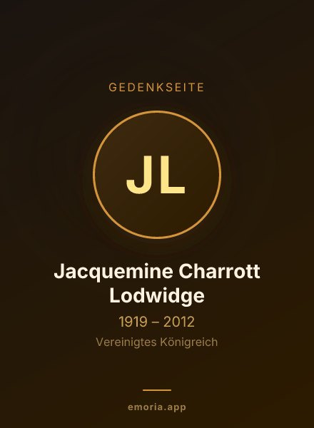 Gedenkportrait von Jacquemine Charrott Lodwidge