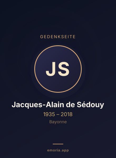 Gedenkportrait von Jacques-Alain de Sédouy