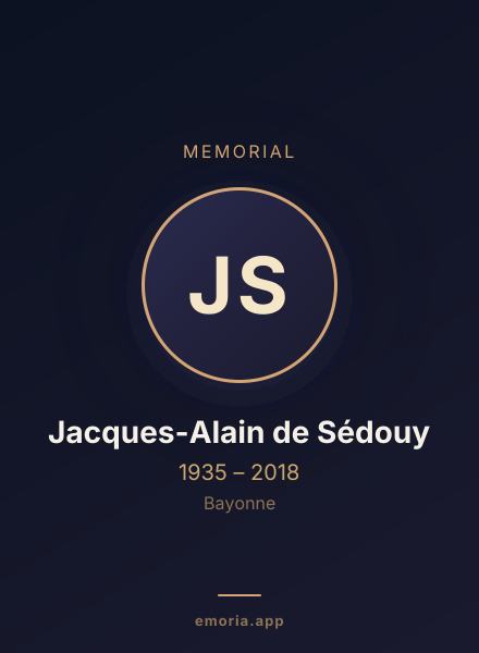Memorial portrait of Jacques-Alain de Sédouy