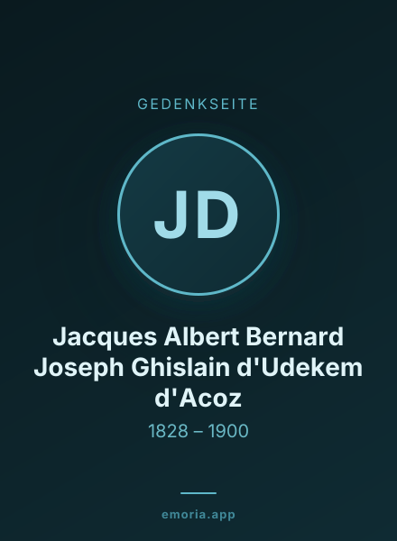 Gedenkportrait von Jacques Albert Bernard Joseph Ghislain d'Udekem d'Acoz