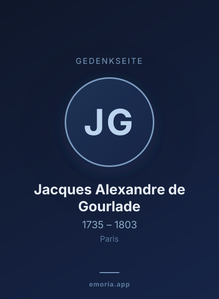 Gedenkportrait von Jacques Alexandre de Gourlade