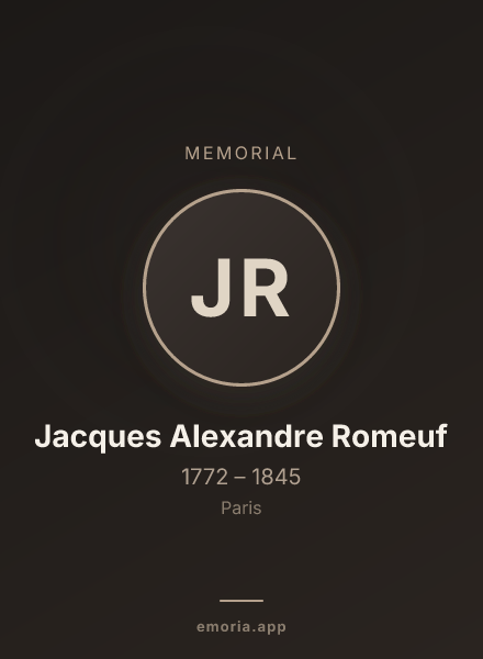 Memorial portrait of Jacques Alexandre Romeuf