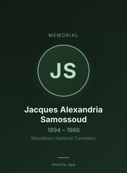 Memorial portrait of Jacques Alexandria Samossoud
