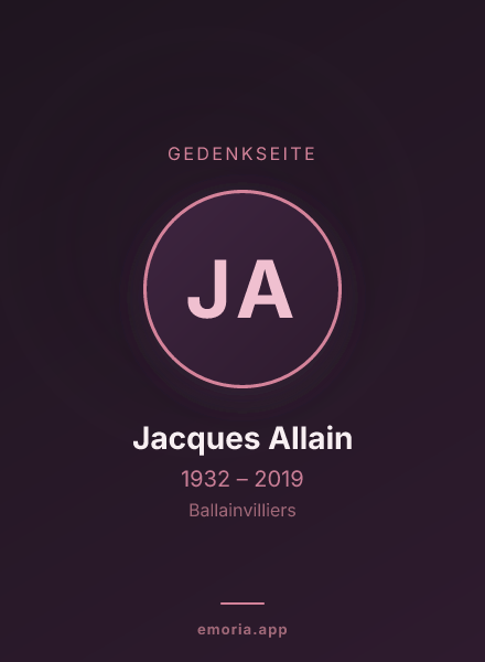 Gedenkportrait von Jacques Allain