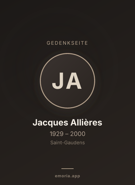 Gedenkportrait von Jacques Allières