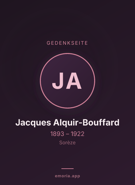 Gedenkportrait von Jacques Alquir-Bouffard