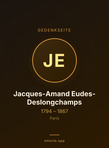 Gedenkportrait von Jacques-Amand Eudes-Deslongchamps