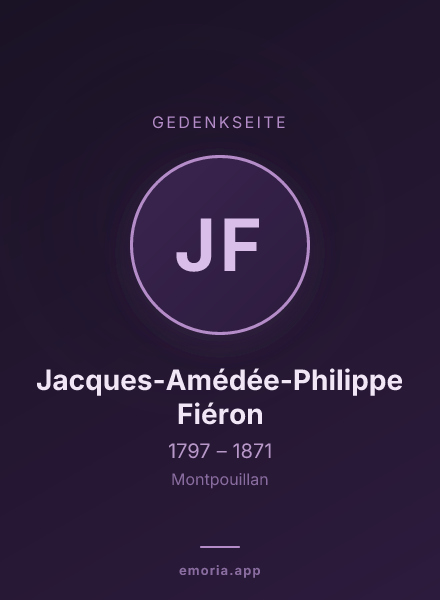 Gedenkportrait von Jacques-Amédée-Philippe Fiéron