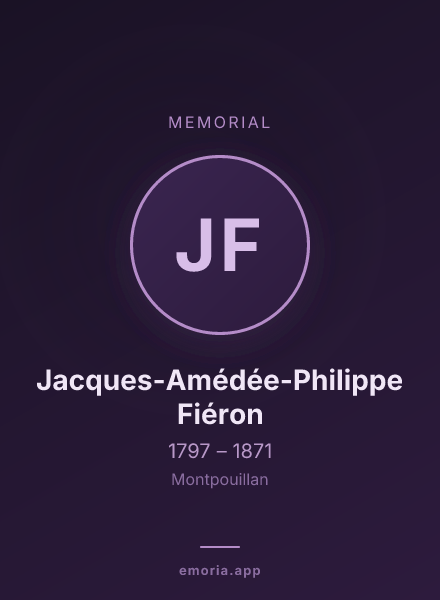 Memorial portrait of Jacques-Amédée-Philippe Fiéron
