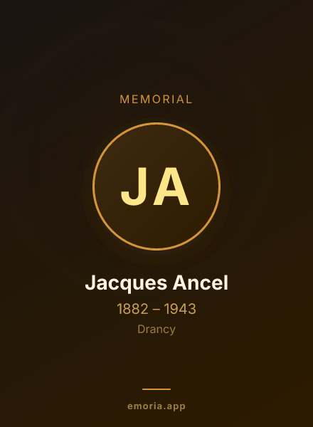 Memorial portrait of Jacques Ancel