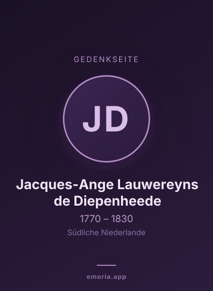 Gedenkportrait von Jacques-Ange Lauwereyns de Diepenheede