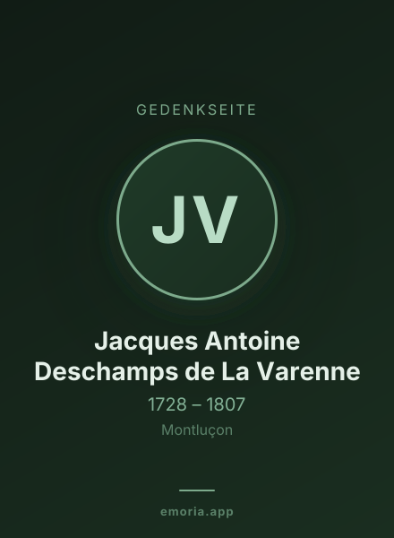 Gedenkportrait von Jacques Antoine Deschamps de La Varenne