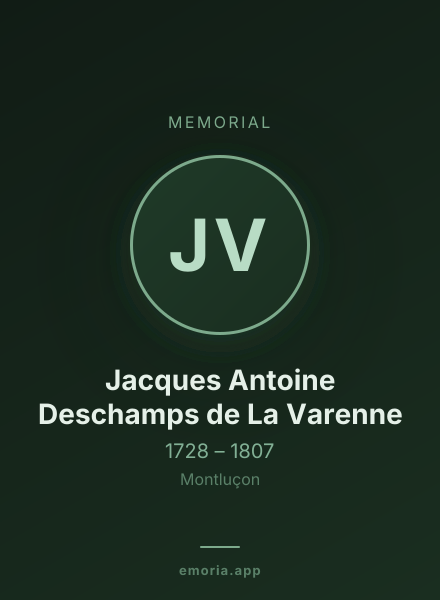 Memorial portrait of Jacques Antoine Deschamps de La Varenne