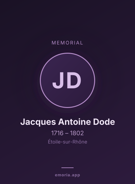 Memorial portrait of Jacques Antoine Dode